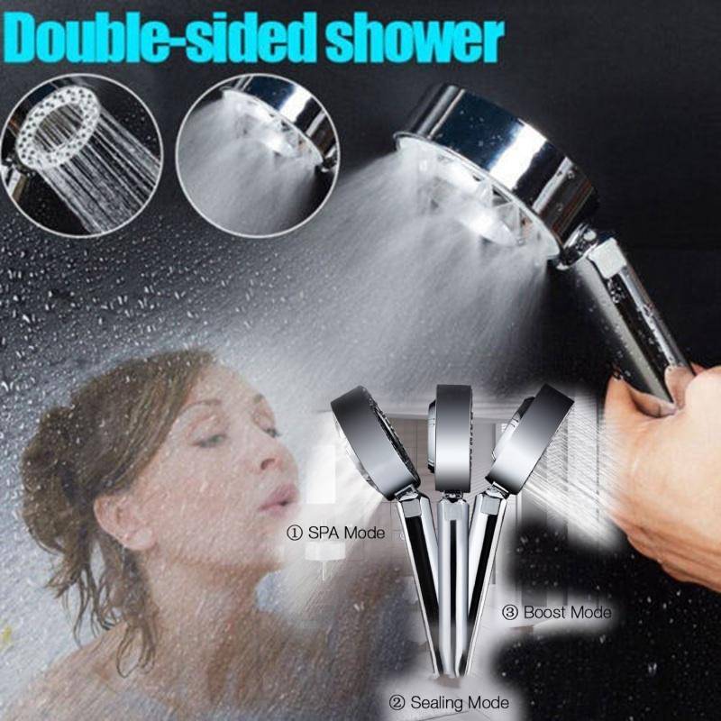 Double-Sided 3-Mode Shower-Head with Shampoo Chamber