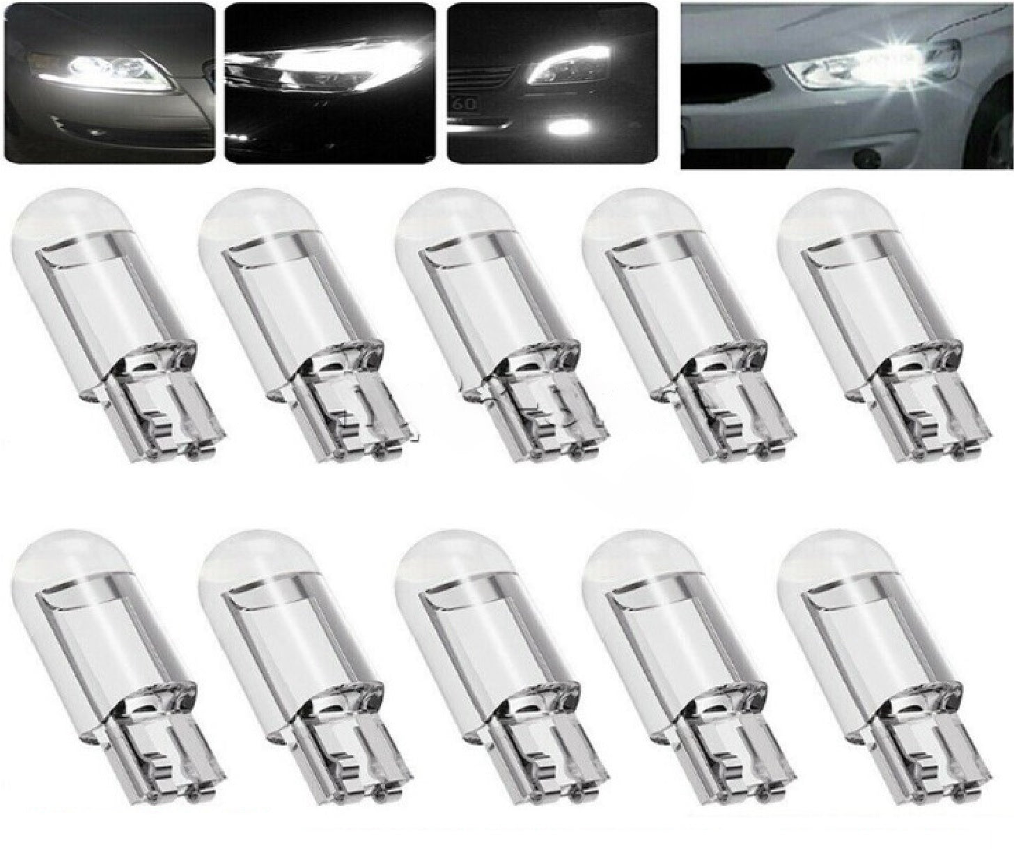 10 pcs T10 COB White LED LIGHT FESTOON PARKER INTERIOR WEDGE GLOBE W5W CAR TAIL BULB