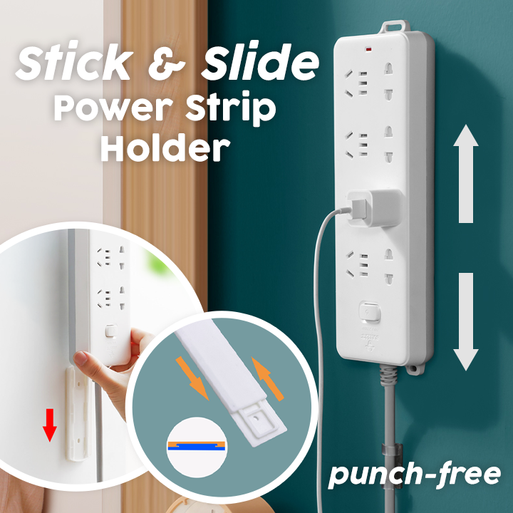 Stick & Slide Power Strip Wall Holder * 2pcs *