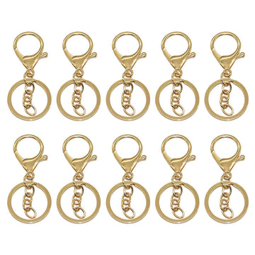 20pcs Gold Swivel Lobster Clasps Trigger Clips Clasp Snap Hook Key Chain Ring