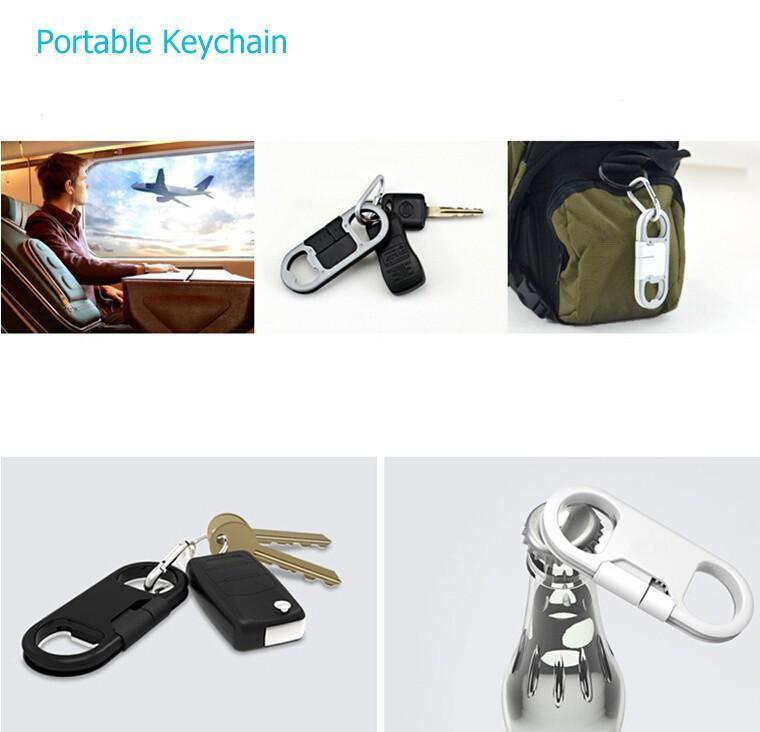 2 in 1 -Bottle Opener Keychain USB Charge Cable for iPhone & Andro