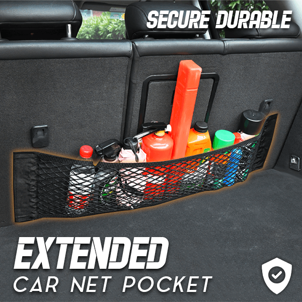 Extended Car Double Net Velcro Organizer Pocket