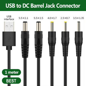 USB to DC Barrel Jack Connector