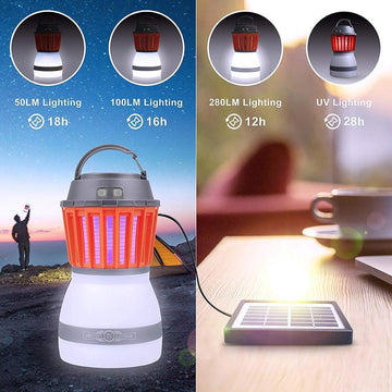 2-IN-1 Bug-Zapper and Lantern with Solar Panel