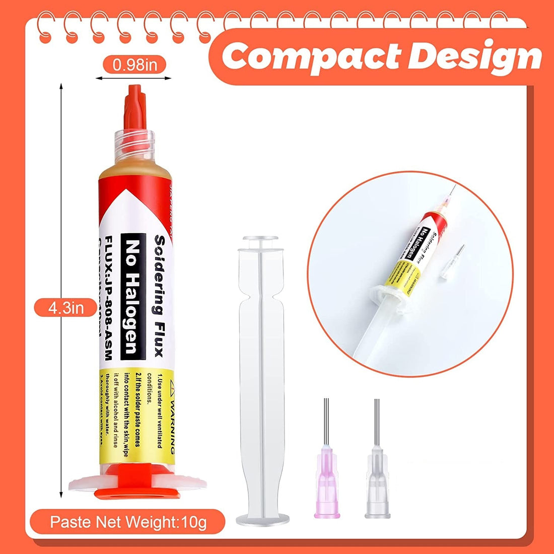 10ML Soldering Flux Paste 10CC Tacky Solder Flux Pneumatic Dispenser with Plunger