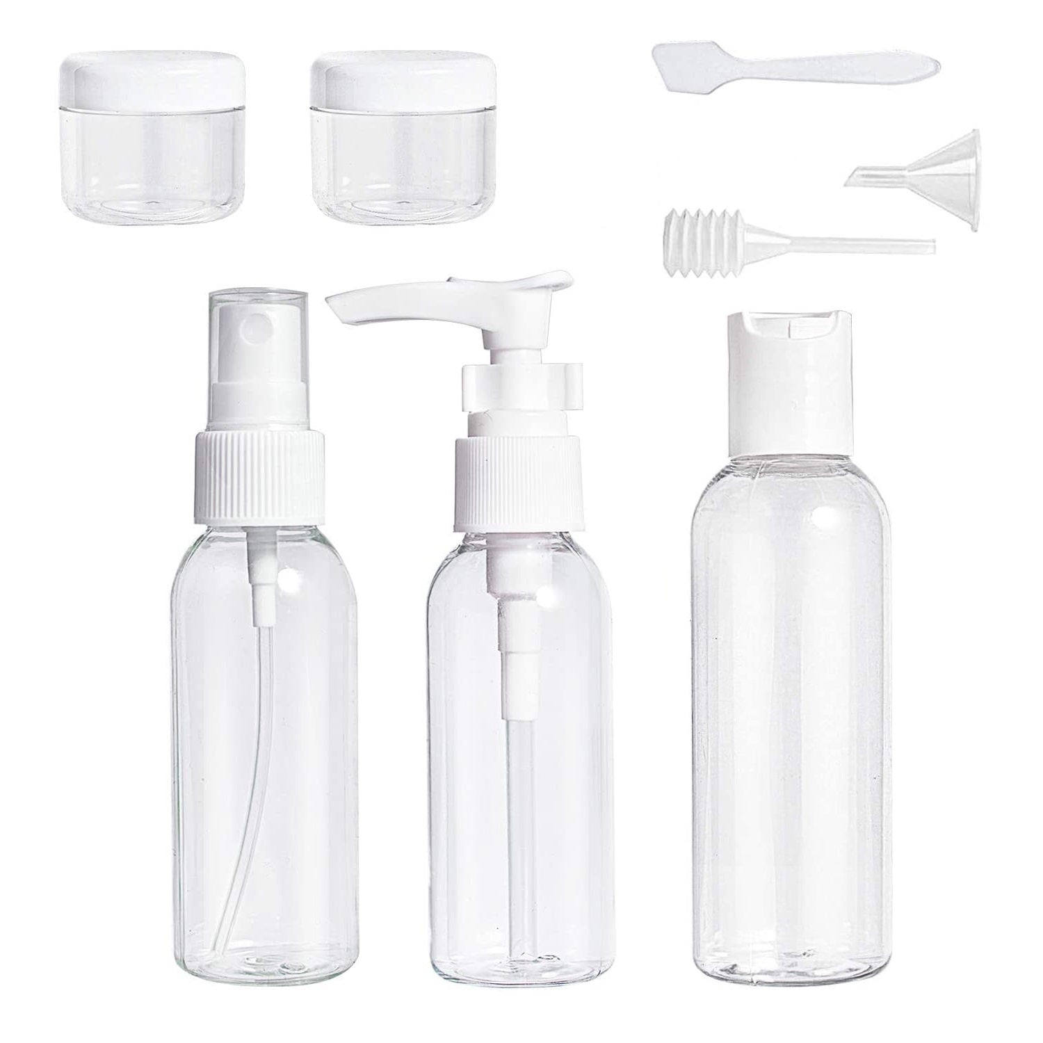 Travel Cosmetics Toiletary refillable Bottle Kit - 8pc/kit