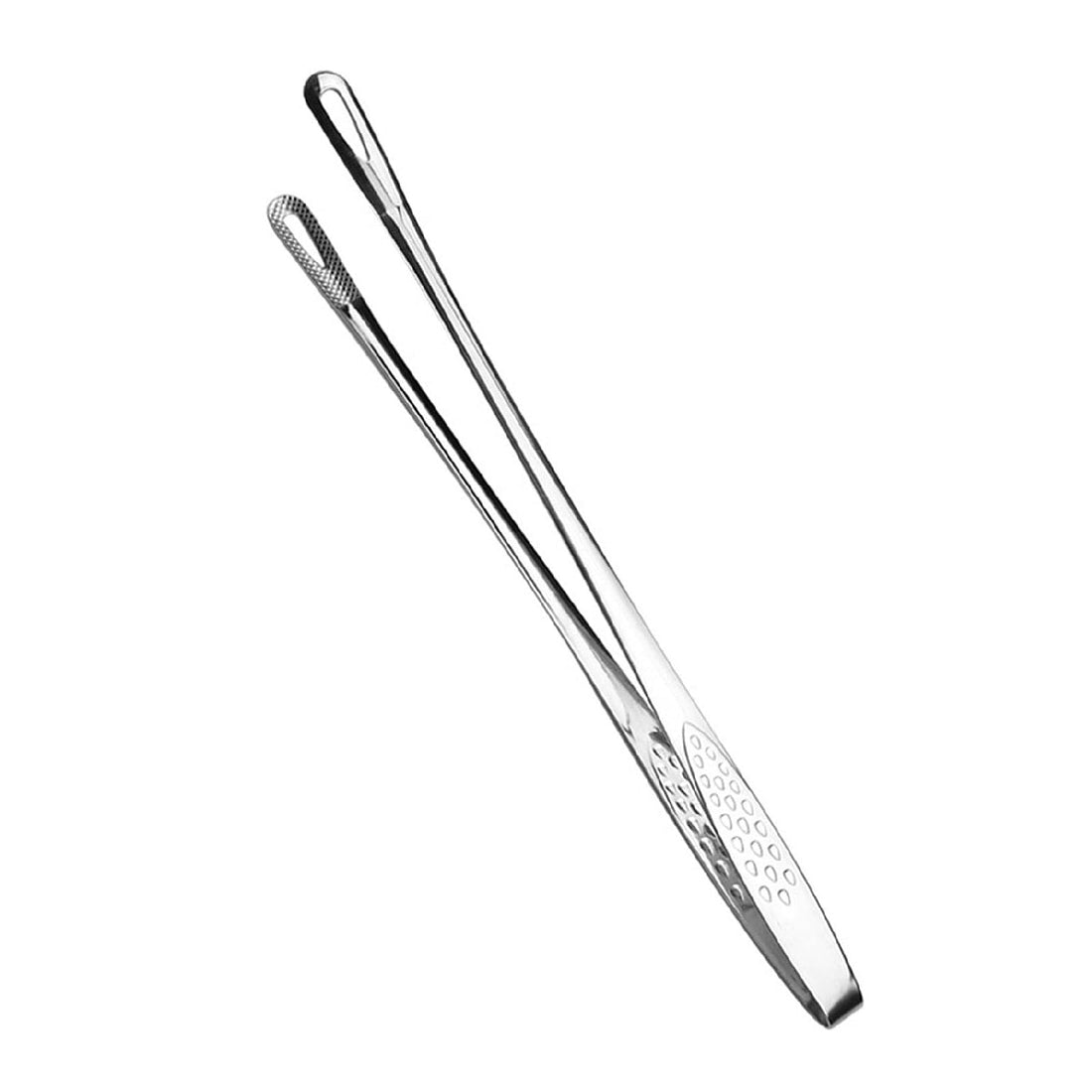 24/28cm Silver Stainless Steel long Food Tongs Kitchen Straight Grill Tweezers