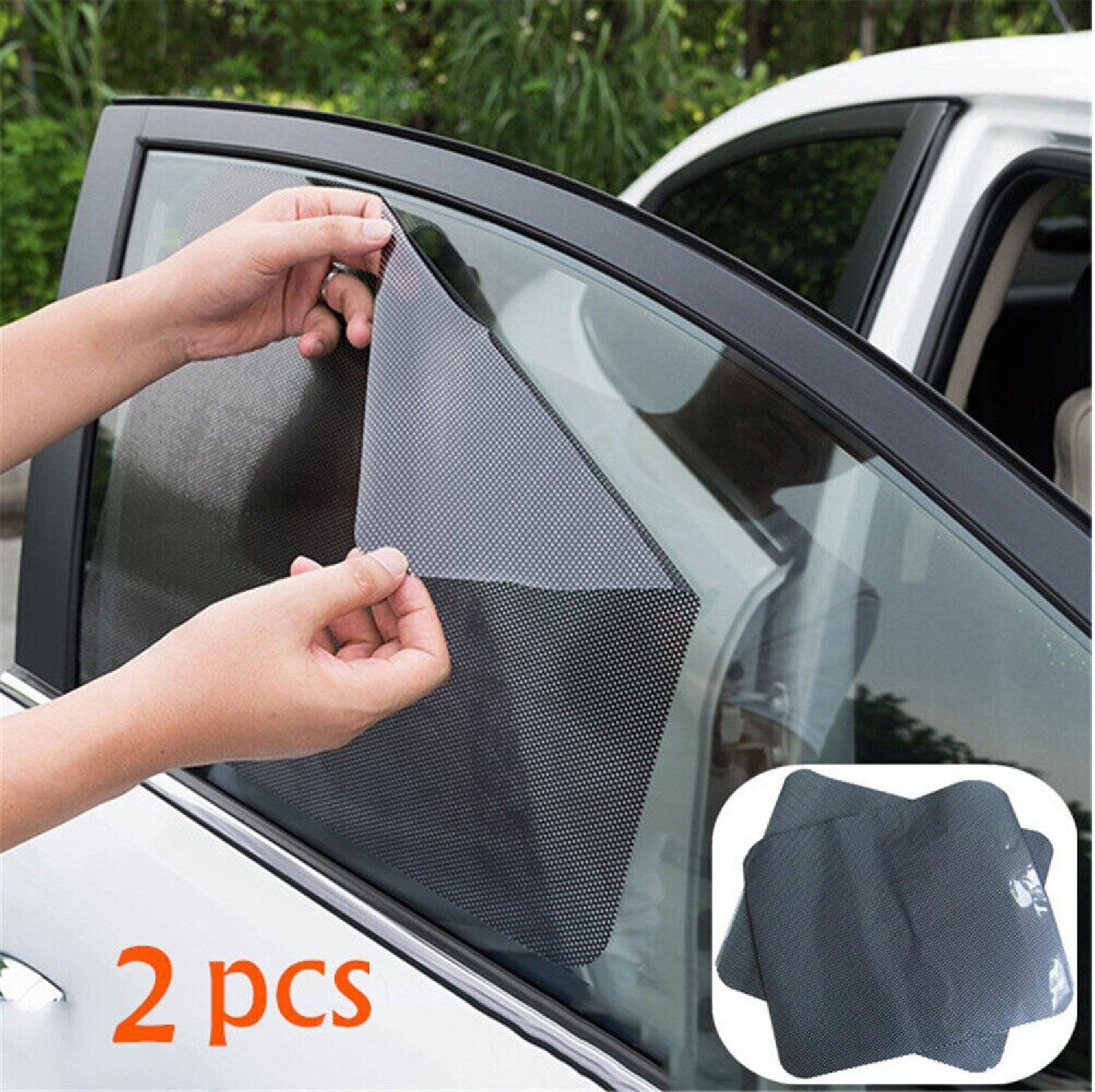 2PCS Car Rear Side Window Socks Sun Shade Black Mesh SUV Sox UV Protection