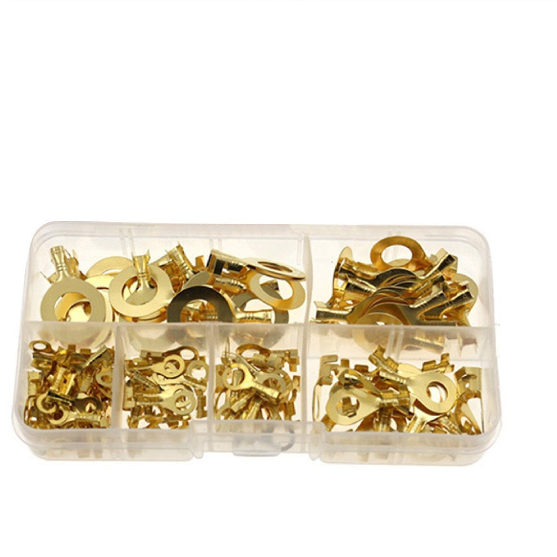 150 Pcs Crimp Stamping Forming Durable Cable Lug O-type Copper M3-M10 Connector Non-insulated Assortment Kit