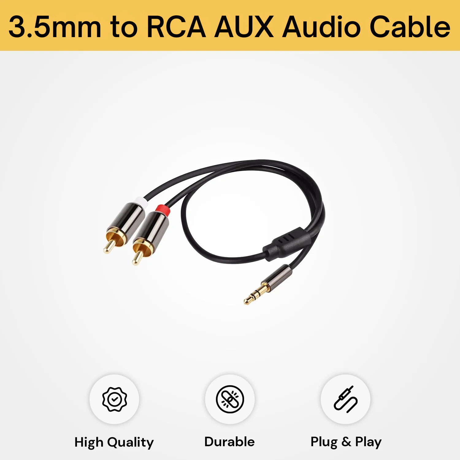 3.5 mm to 2 RCA AUX Audio Cable