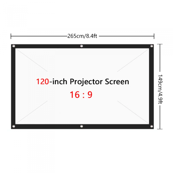 120 inch 16:9 Outdoor Simple Portable Projector Screens Foldable Rear Front Projection Screen HD Home Theater Outdoor Movies