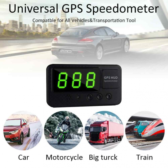 Universal GPS Speedometer Digital Display HUD Head Up USB Speed MPH KM/H 5V Night Driving Over-speed Alarm Car Truck Motorcycle