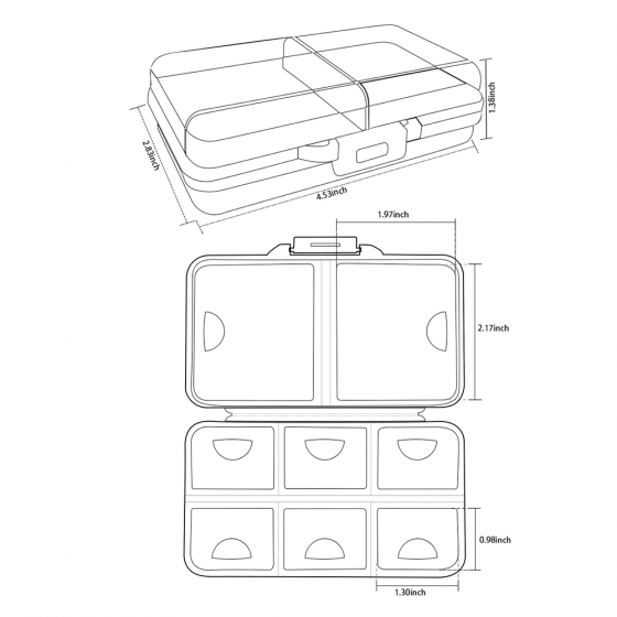 Travel Pill Organizer Portable Pocket Pill Box Dispenser for Purse Vitamin Fish Oil Compartments Container Medicine Box