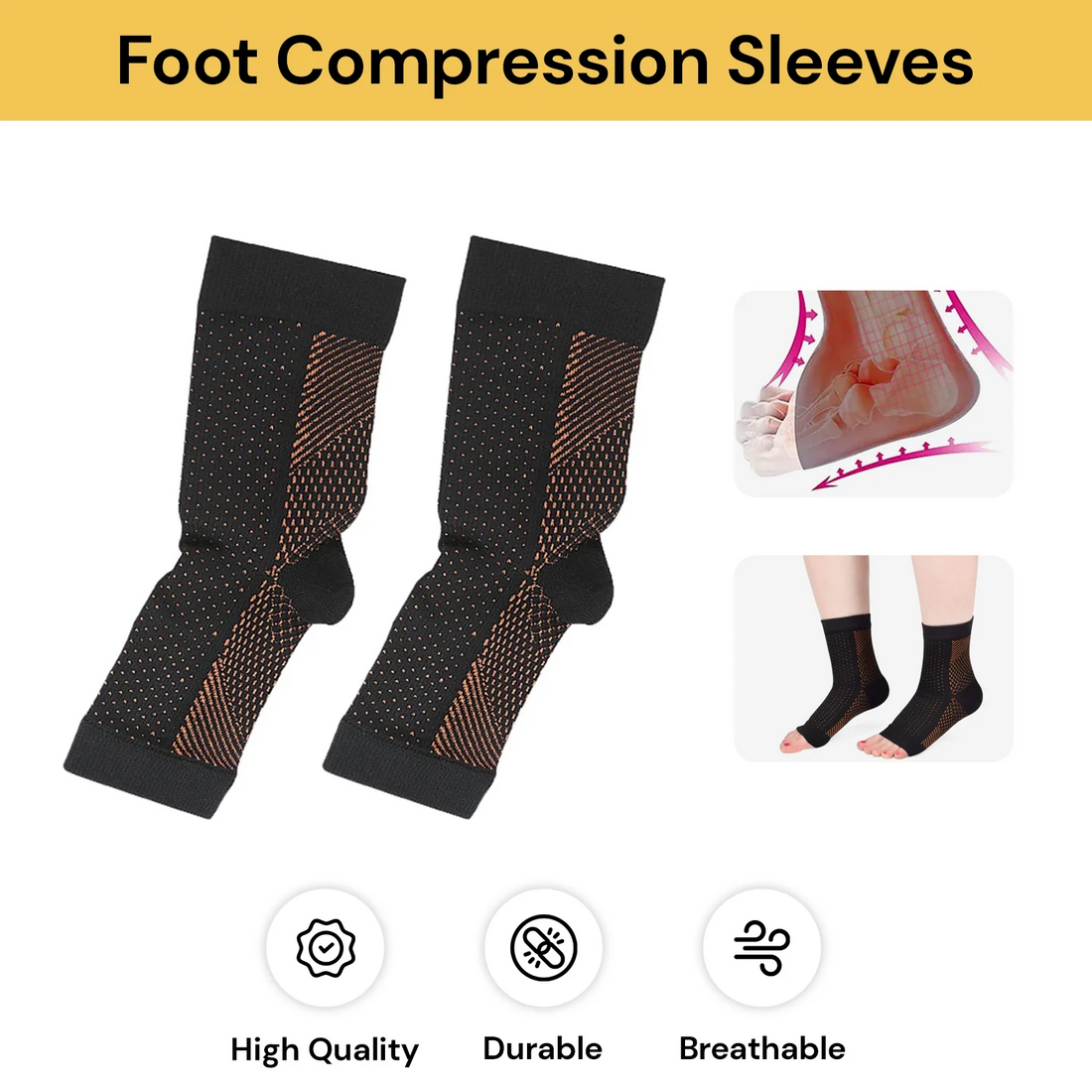 Foot Sleeve Plantar Fasciitis Compression Socks Achy Swelling Heel Ankle