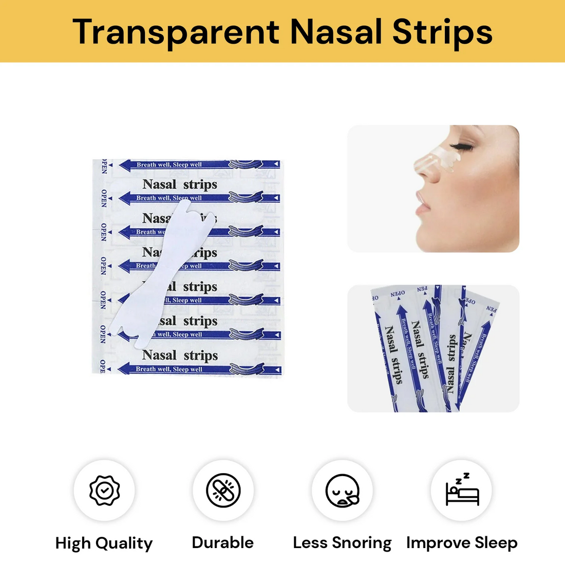 Nasal Strips Stop Snoring Help Breathe Better Easy Right Anti Snore Nose Strips