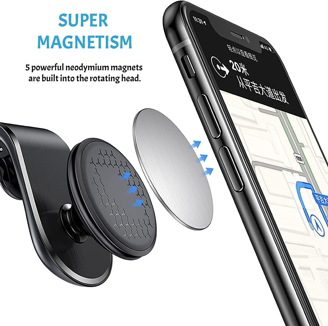 360° Rotating Phone Holder Car Magnetic Mount Stand Universal