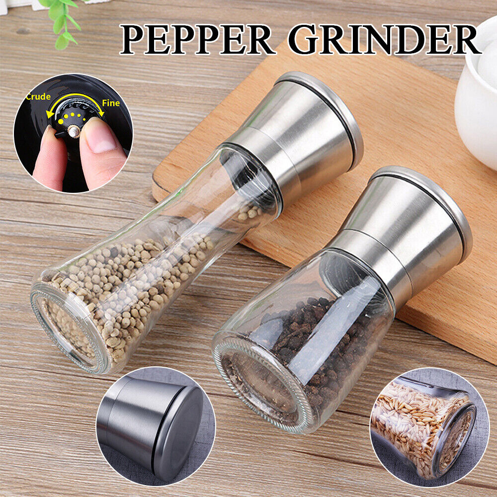 180/160ML Stainless Steel Salt and Pepper Grinder Manual Ceramic Mills Glass