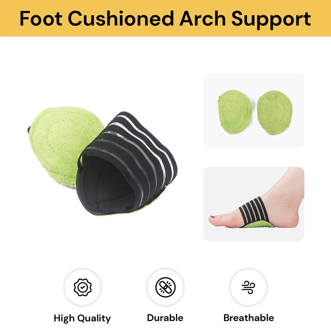 Foot Arch Support Shoe Soft Insole Flat Feet Pain Relief Plantar Cushion