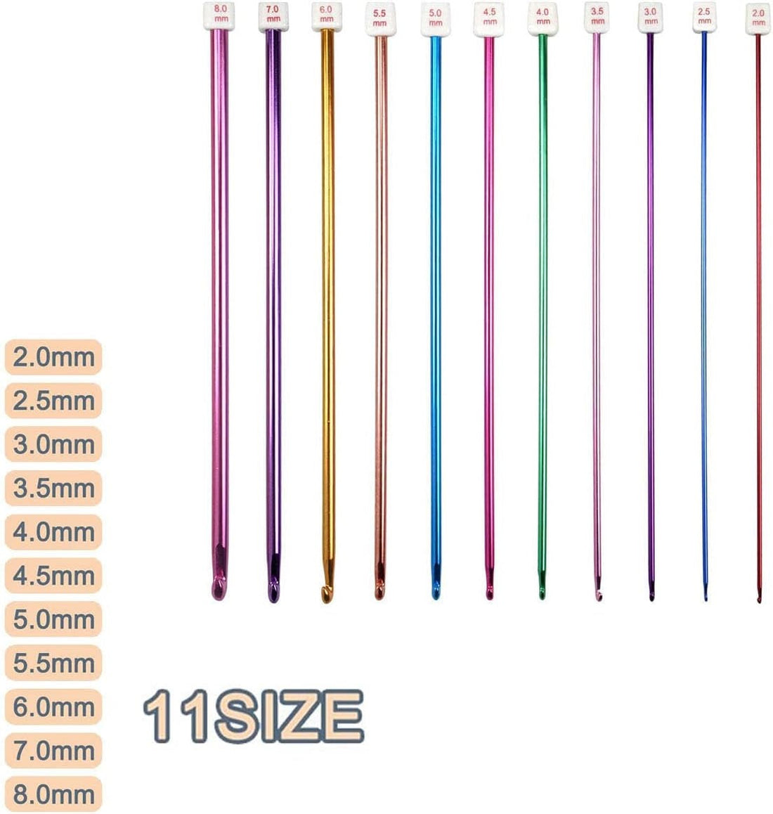 11pcs Crochet Hooks