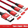 3-IN-1 3A Super Fast Charge Cable (USB+TypeC+iPhone) Prily