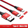 3-IN-1 3A Super Fast Charge Cable (USB+TypeC+iPhone) Prily