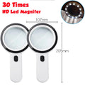 30X Handheld Illuminated Magnifier with 12 LED Lights For The Elderly Prily