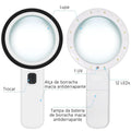 30X Handheld Illuminated Magnifier with 12 LED Lights For The Elderly Prily