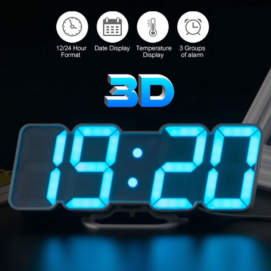 3D LED Large Digital Clock Prily