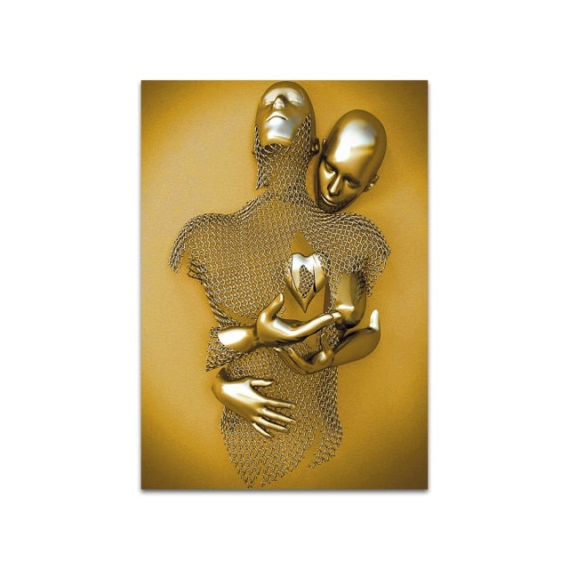 3D Metal Figure Statue Art Canvas Poster Prily