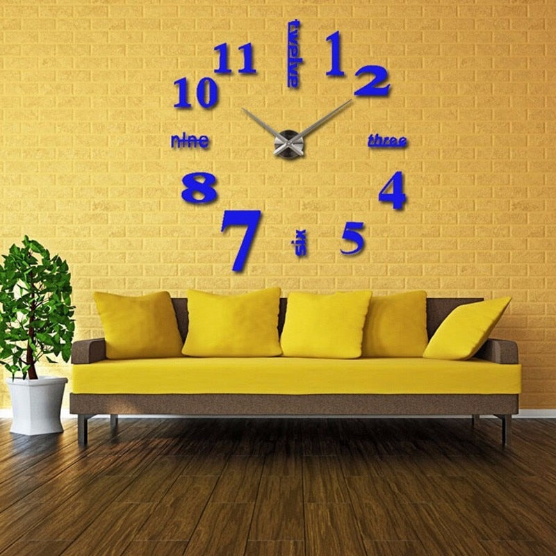 3D Wall DIY Mirror Clock Prily