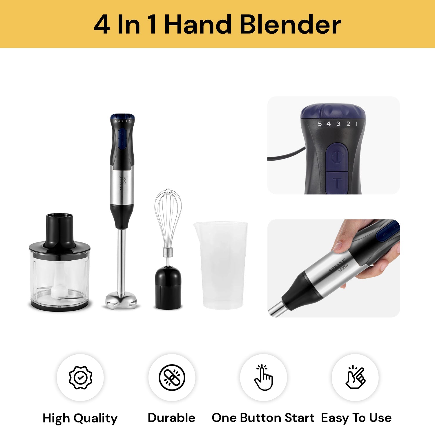 1000W 4 IN 1 Hand Blender