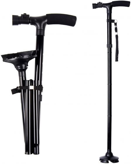 Folding Walking Cane with LED Light Adjustable Lightweight for Men and Women for Arthritis