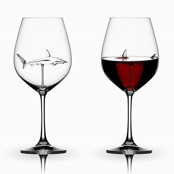 SHARK RED WINE GOBLET (Handmade)**2pcs**