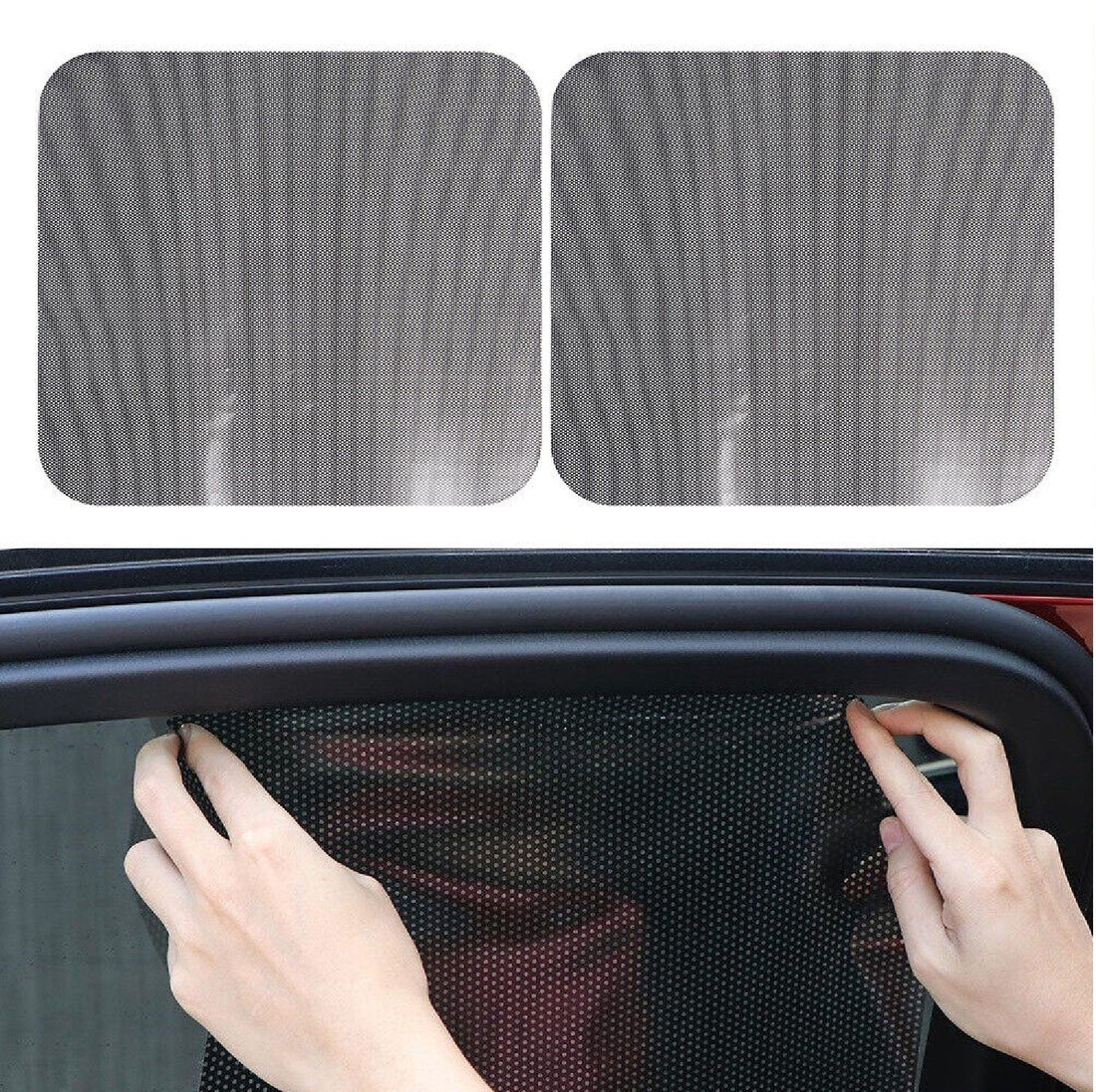 2PCS Car Rear Side Window Socks Sun Shade Black Mesh SUV Sox UV Protection