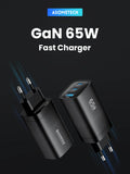 ASOMETECH 65W Newest GaN Technology QC4.0 Ultra Fast 3in1 Charger Prily