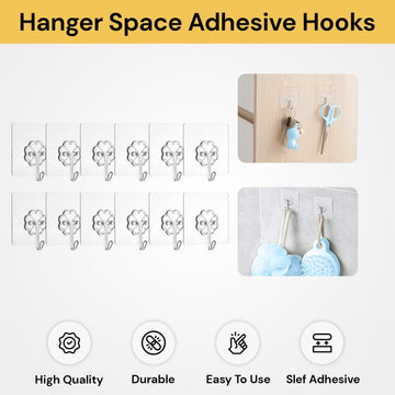 12PCs Hanger Space Adhesive Hooks