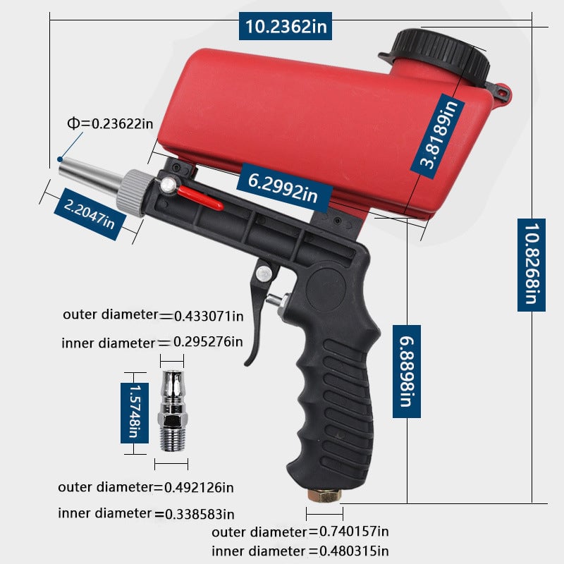 Adjustable Pneumatic 90 Psi Portable Sandblasting Gun Prily