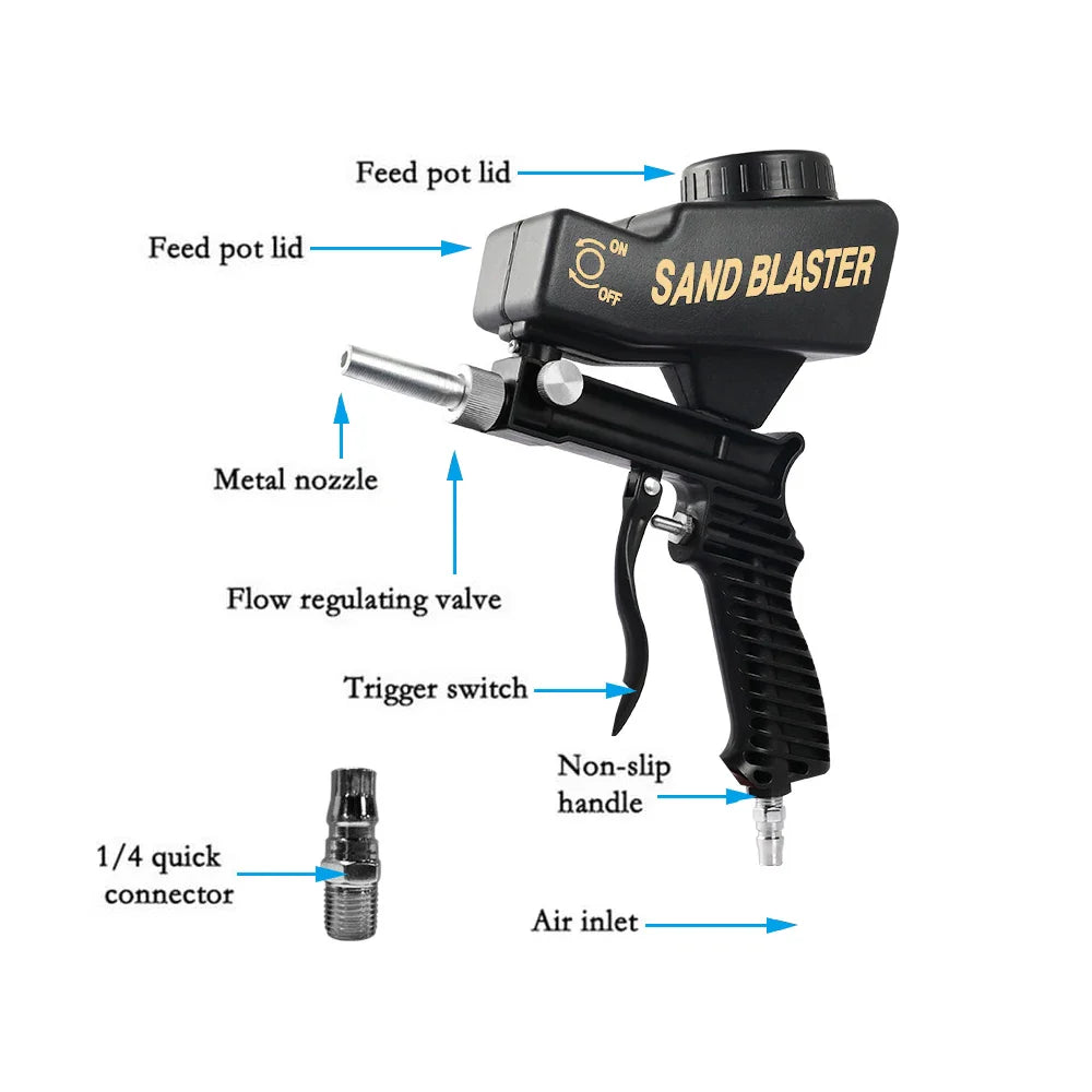 Adjustable Pneumatic 90 Psi Portable Sandblasting Gun Prily