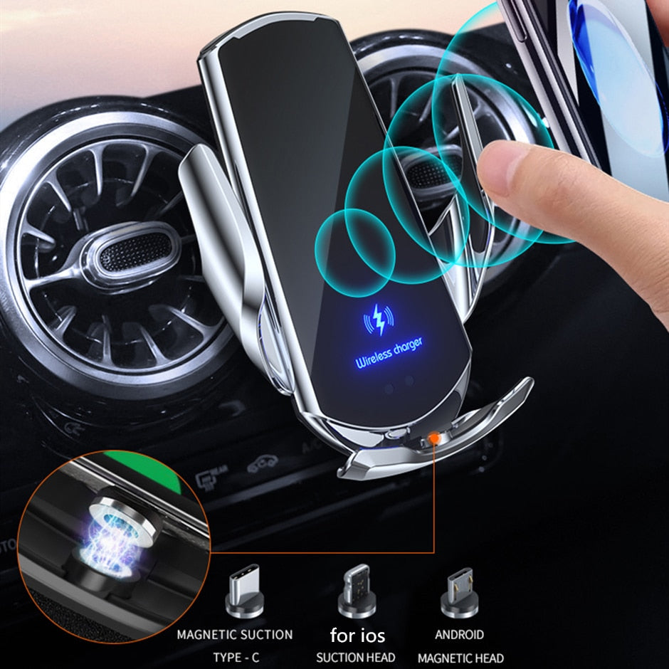 Automatic 3 in 1 Smart 15W Fast Wireless Charger Phone Mount Prily