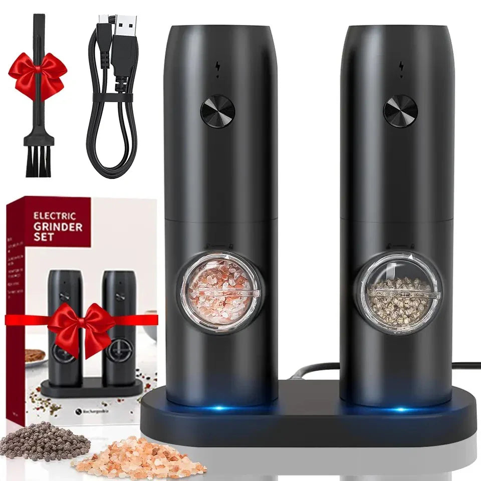 Automatic Rechargeable Salt & Pepper Grinder With LED Light Prily