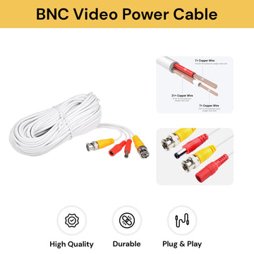 10M Premade BNC Video Power Cable