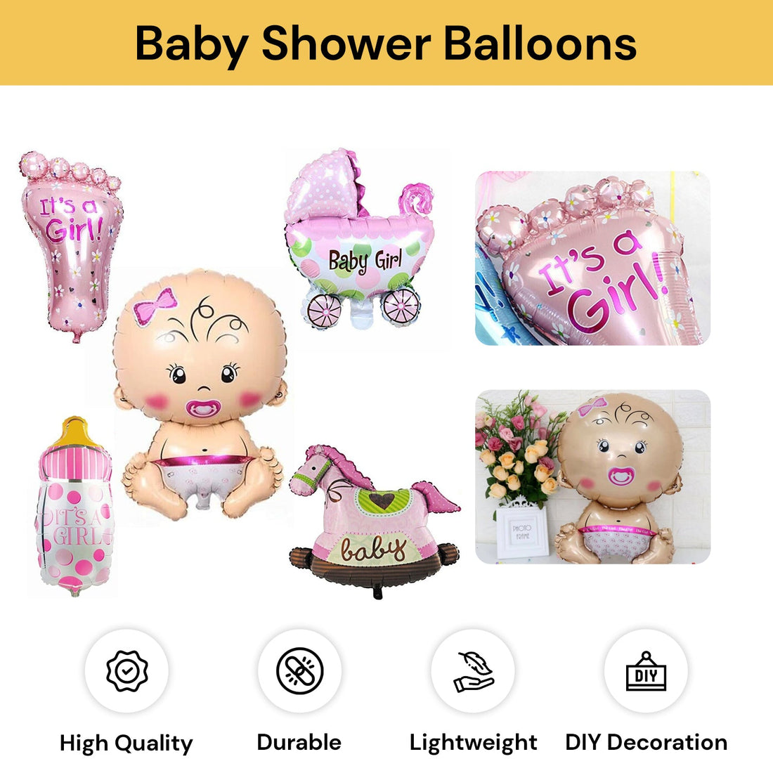 5PCs Baby Shower Balloons