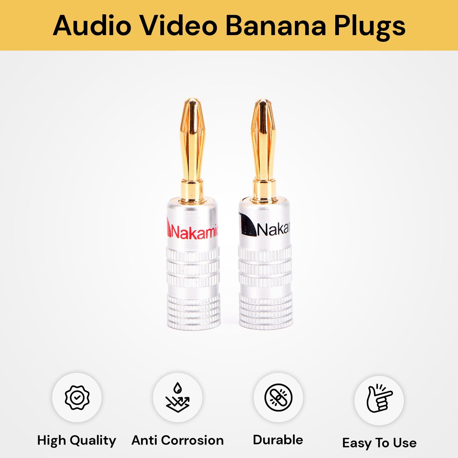 2PCs Audio Video Banana Plugs