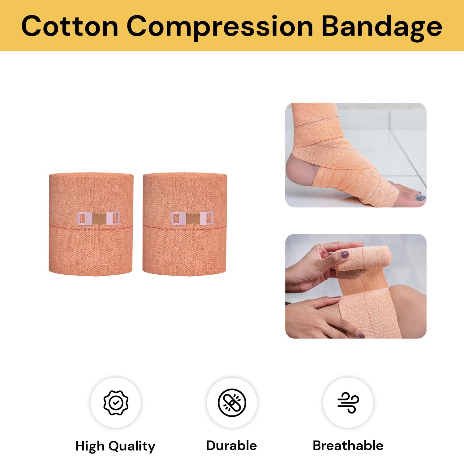 2PCs Cotton Compression Bandage