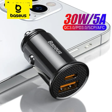 Baseus 30W Quick Charge 4.0 Dual Simultaneous Charging Universal Car Charger Prily