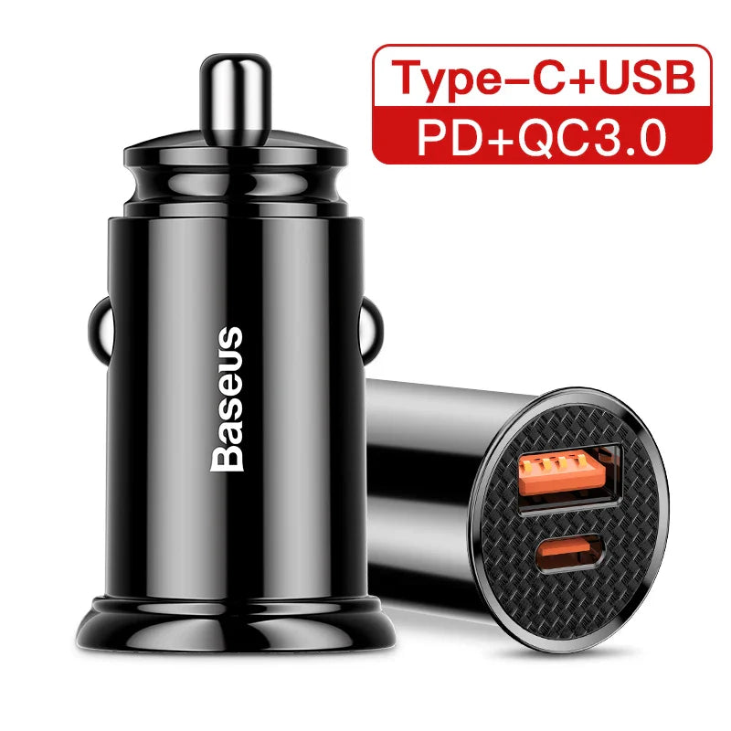 Baseus 30W Quick Charge 4.0 Dual Simultaneous Charging Universal Car Charger Prily