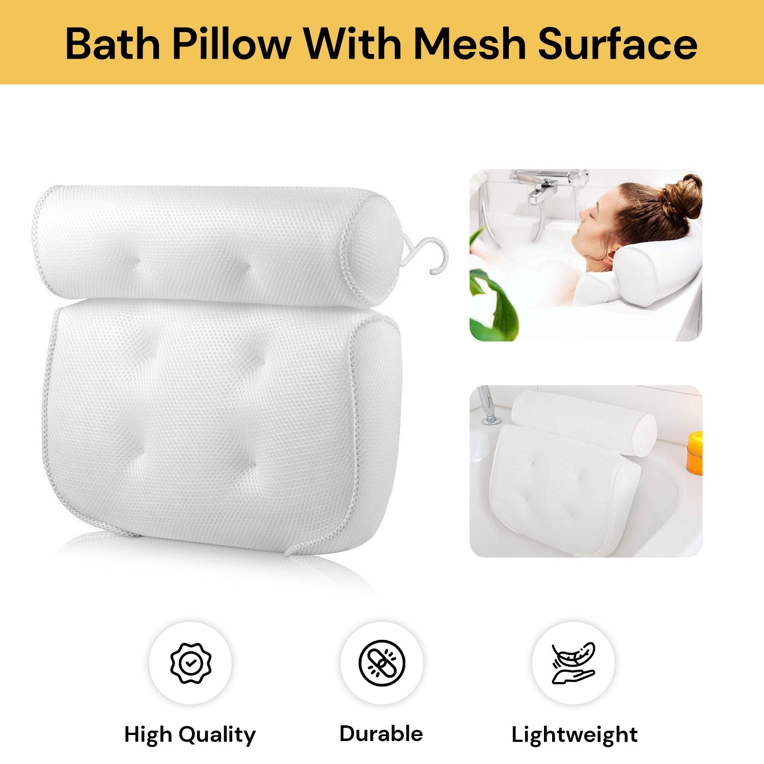 Bath Pillow With Mesh Surface