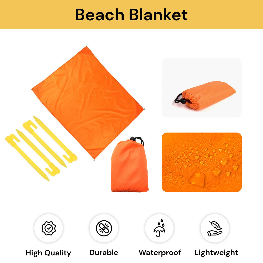 Beach Blanket Picnic Mat with Carry Bag