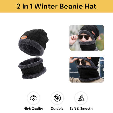 2 In 1 Winter Beanie Hat