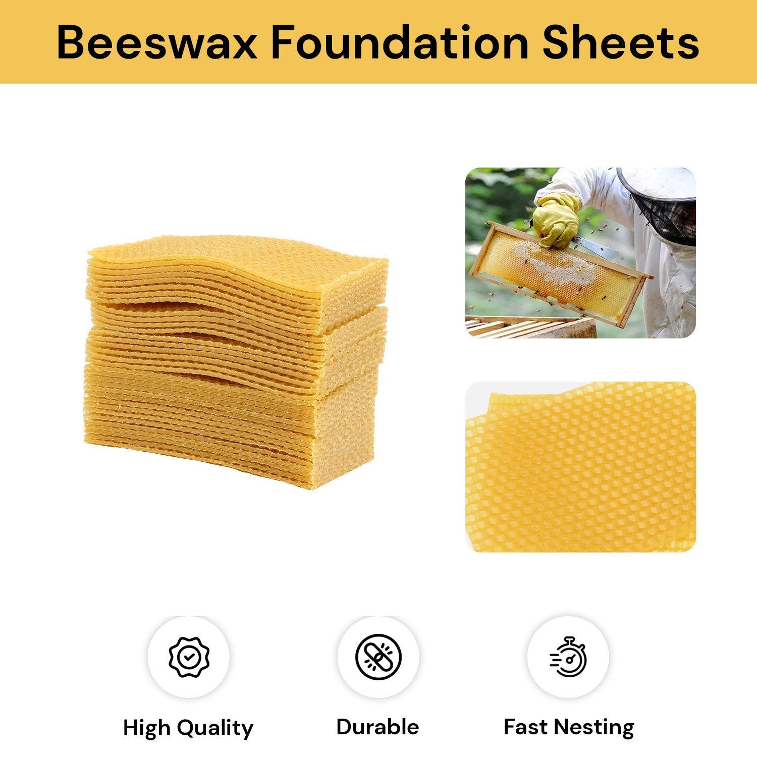 30pcs Beeswax Foundation Sheets